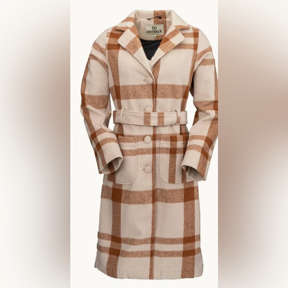 Plaid Belted Coat Outback Trading New​